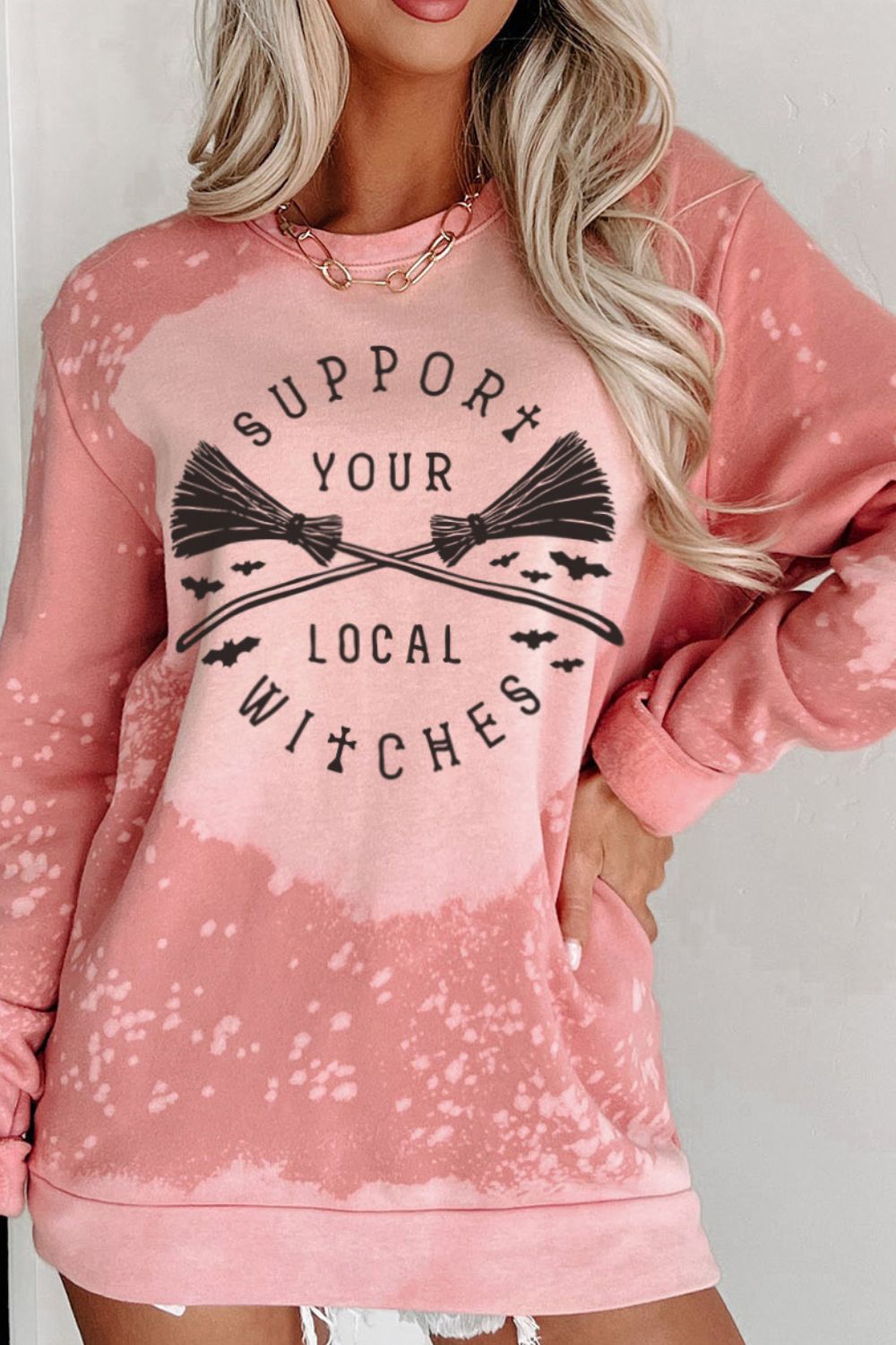 SUPPORT YOUR LOCAL WITCHES Graphic Sweatshirt BLUE ZONE PLANET