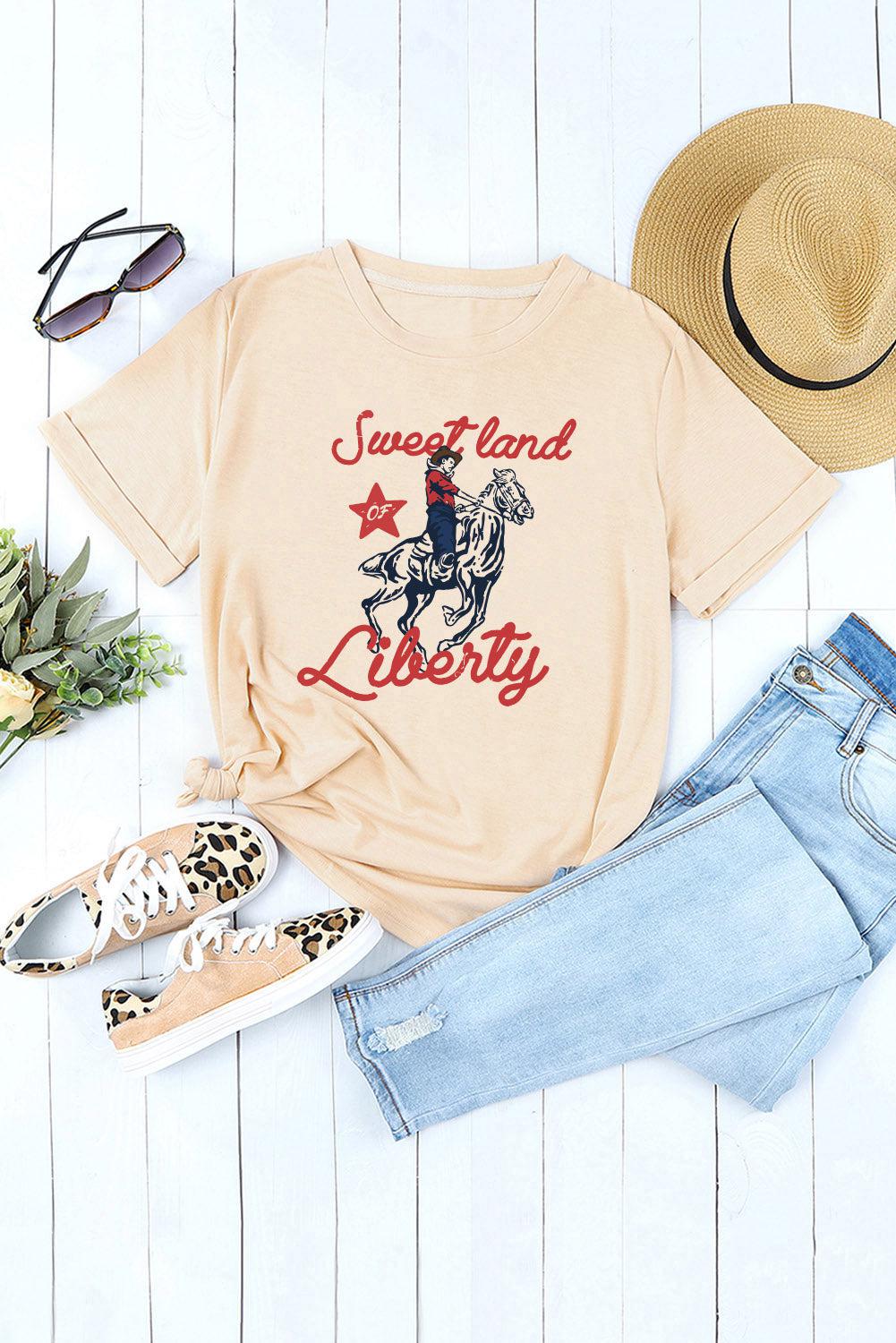 SWEET LAND OF LIBERTY Graphic Short Sleeve Tee BLUE ZONE PLANET