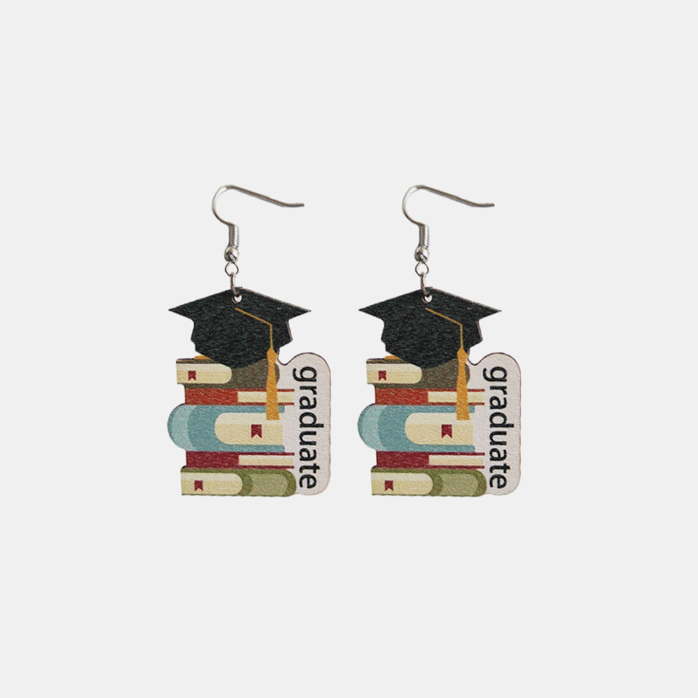 School Theme Wooden Dangle Earrings BLUE ZONE PLANET