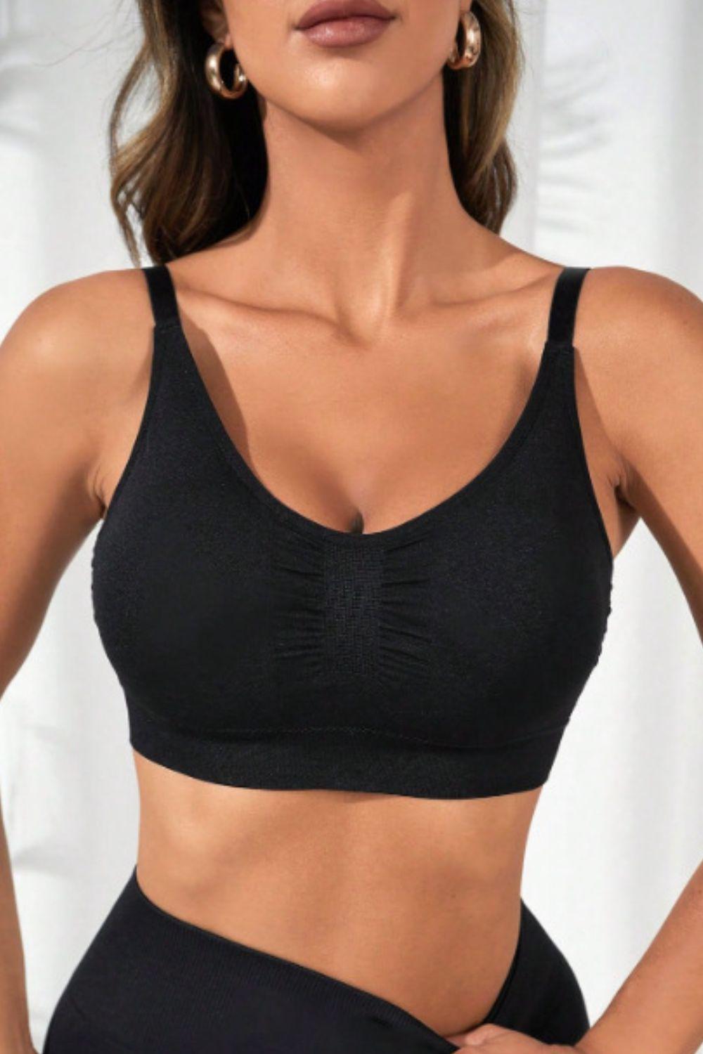 Scoop Neck Cropped Active Bra BLUE ZONE PLANET