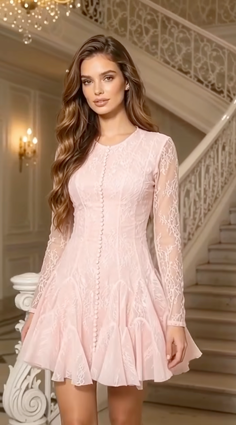 Adriana's Lace Flare Sleeve Mini Dress-TOPS / DRESSES-[Adult]-[Female]-2022 Online Blue Zone Planet