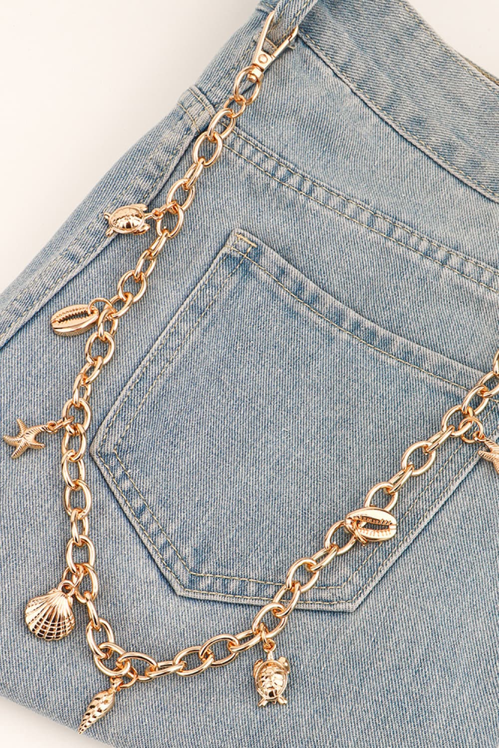 Sea Element Charm Iron Chain Belt BLUE ZONE PLANET