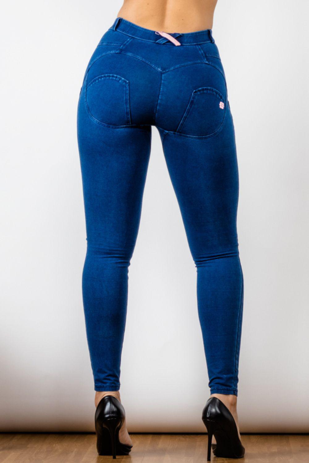 Shascullfites Buttoned Skinny Jeans BLUE ZONE PLANET