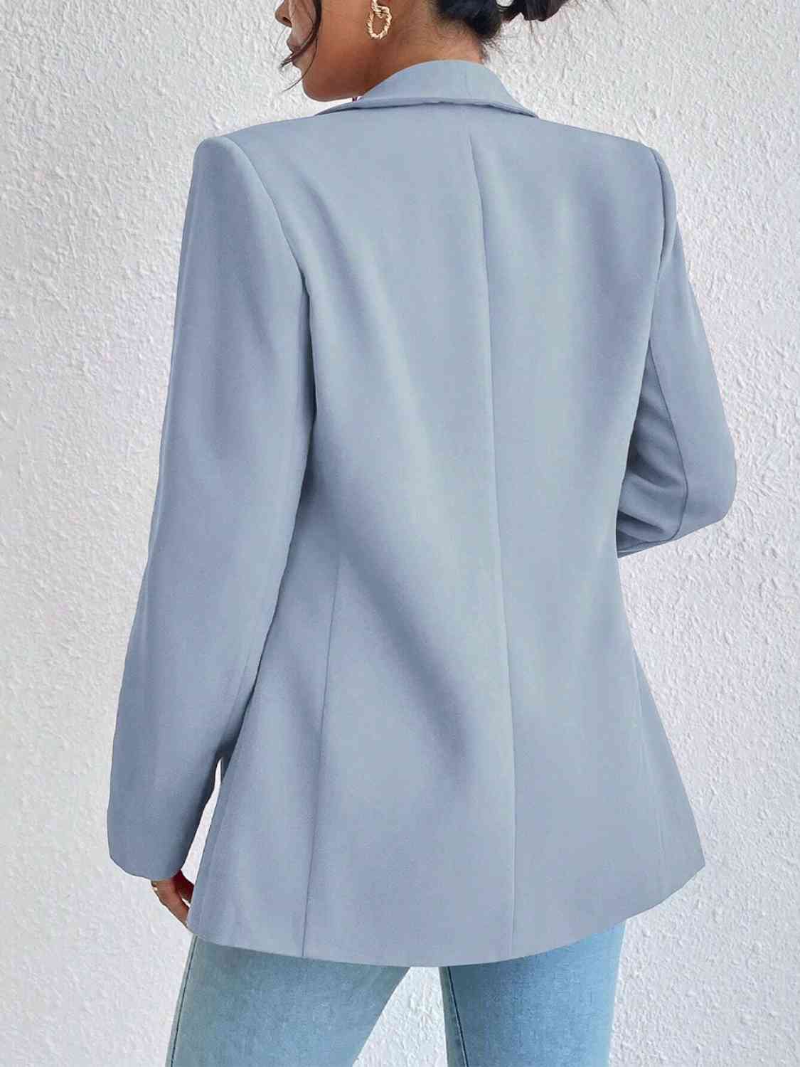 Shawl Collar Long Sleeve Blazer BLUE ZONE PLANET