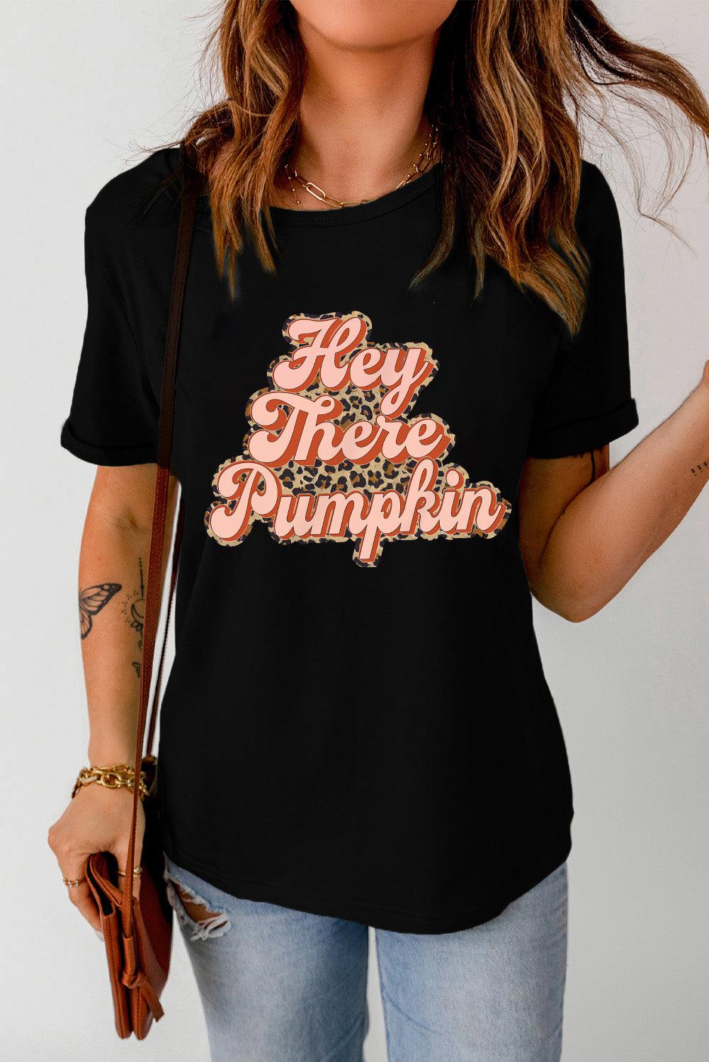 Short Sleeve Round neck HEY THERE PUMPKIN Graphic Tee BLUE ZONE PLANET