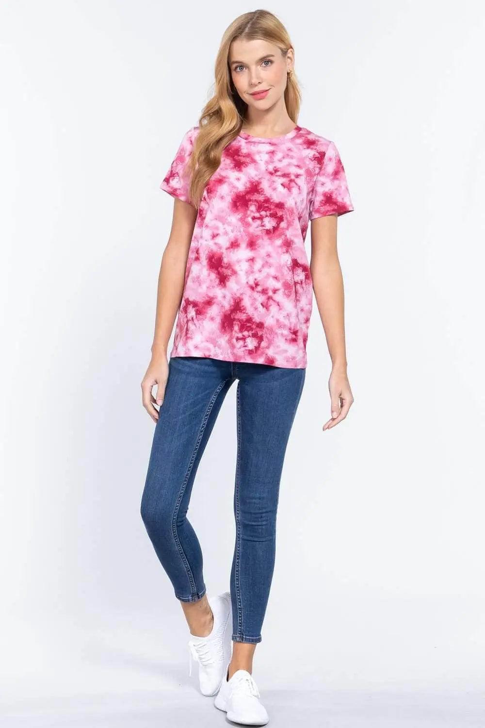 Short Sleeve Tie-dye Cotton Jersey Top Blue Zone Planet