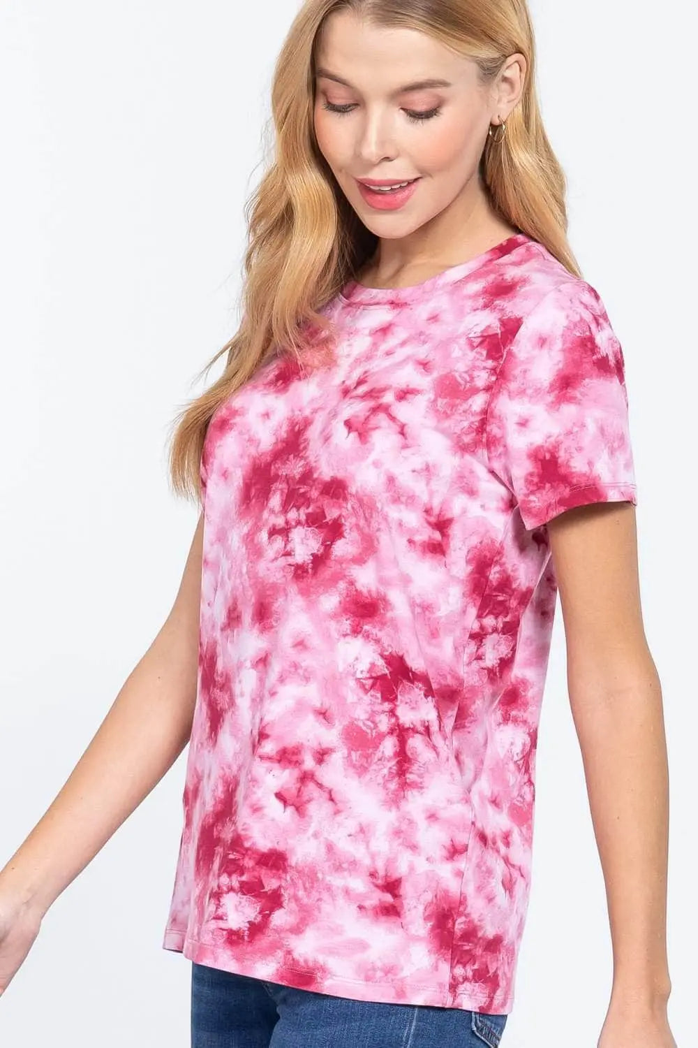 Short Sleeve Tie-dye Cotton Jersey Top Blue Zone Planet