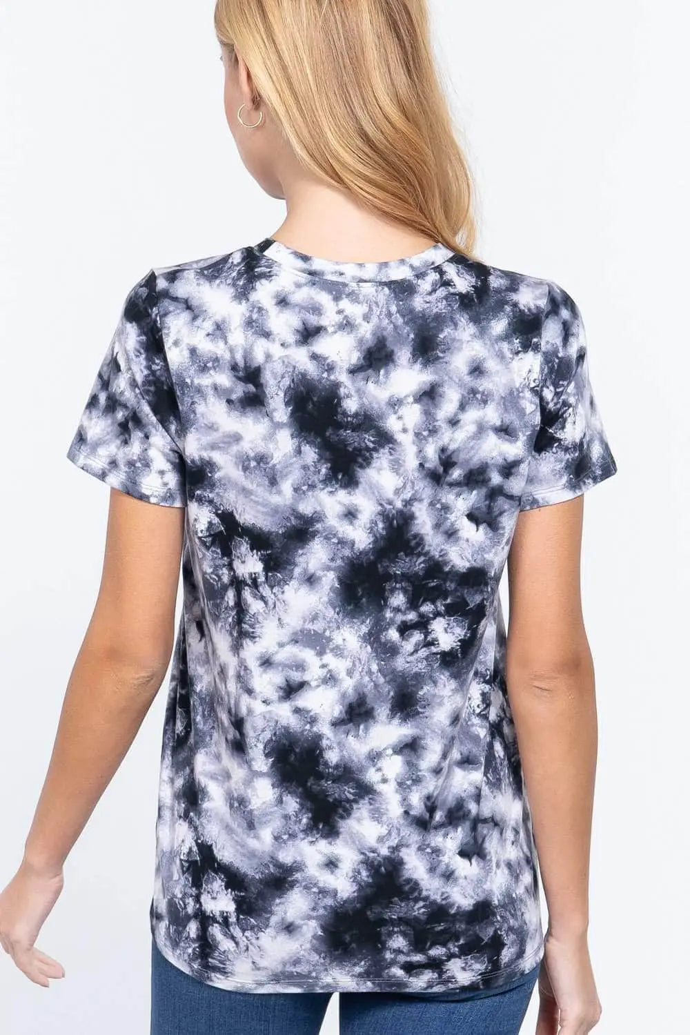 Short Sleeve Tie-dye Cotton Jersey Top Blue Zone Planet