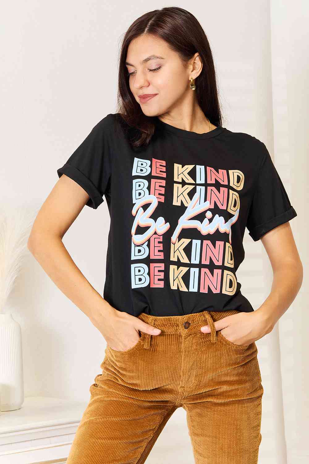 Simply Love BE KIND Graphic Round Neck T-Shirt BLUE ZONE PLANET