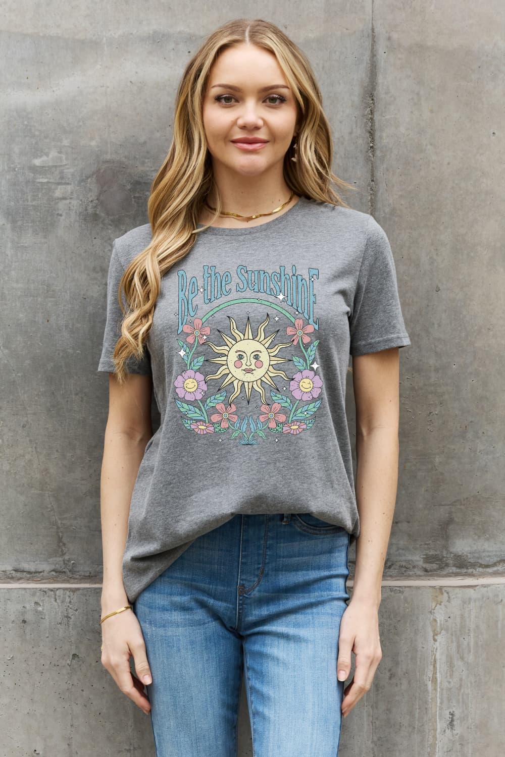 Simply Love BE THE SUNSHINE Graphic Cotton Tee BLUE ZONE PLANET