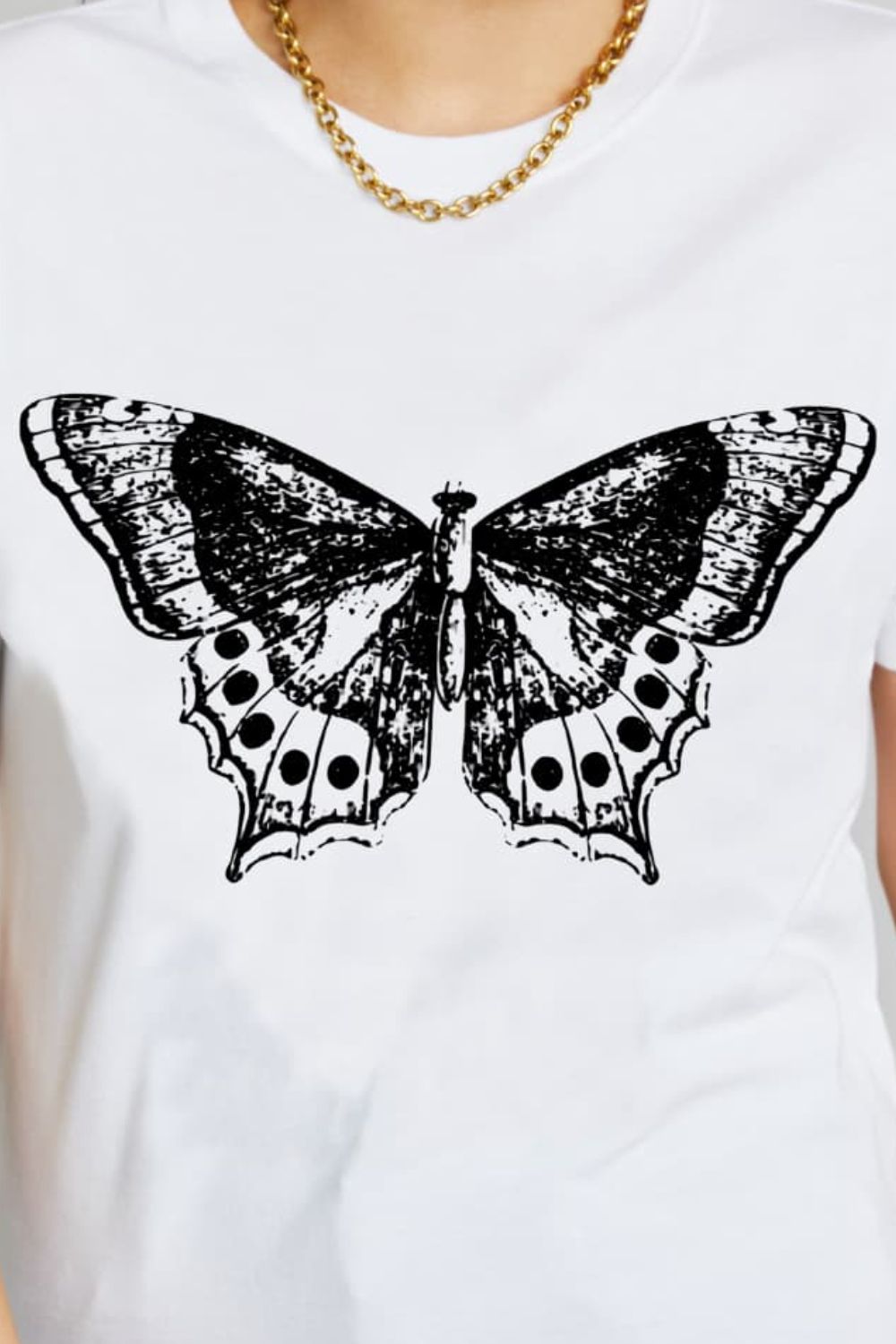 Simply Love Butterfly Graphic Cotton T-Shirt-TOPS / DRESSES-[Adult]-[Female]-2022 Online Blue Zone Planet
