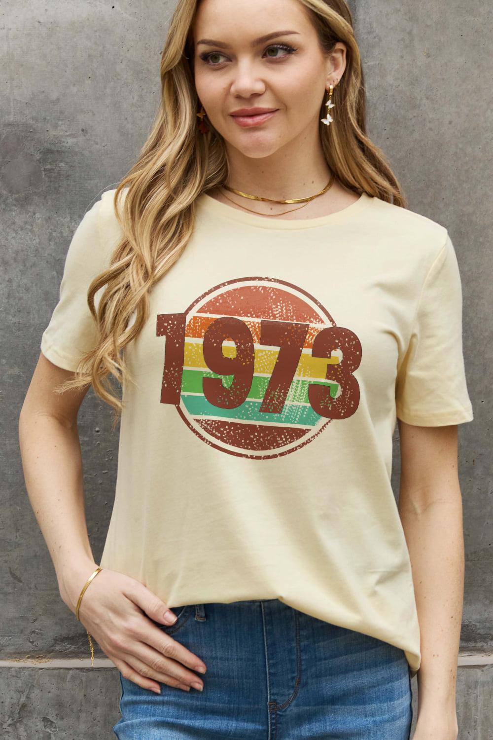 Simply Love Full Size 1973 Graphic Cotton Tee BLUE ZONE PLANET