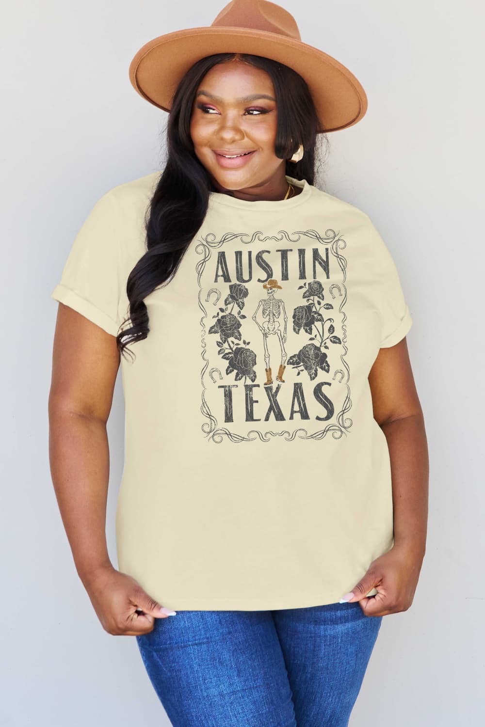 Simply Love Full Size AUSTIN  TEXAS Graphic Cotton T-Shirt BLUE ZONE PLANET