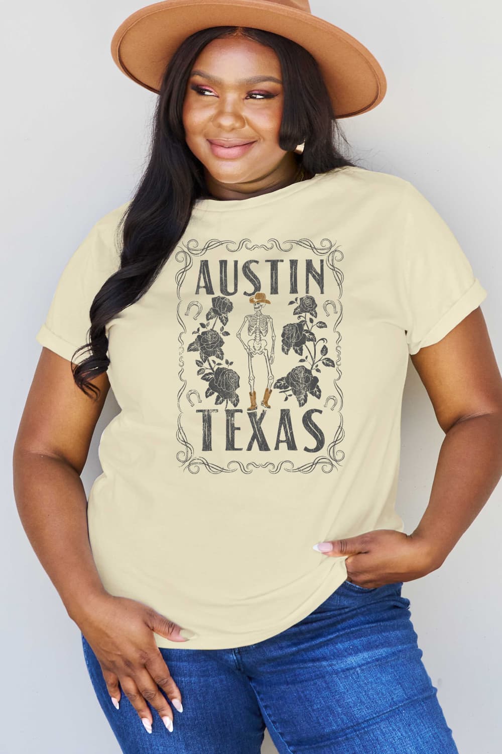 Simply Love Full Size AUSTIN  TEXAS Graphic Cotton T-Shirt BLUE ZONE PLANET