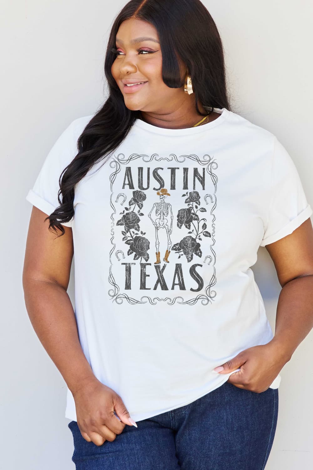 Simply Love Full Size AUSTIN  TEXAS Graphic Cotton T-Shirt BLUE ZONE PLANET