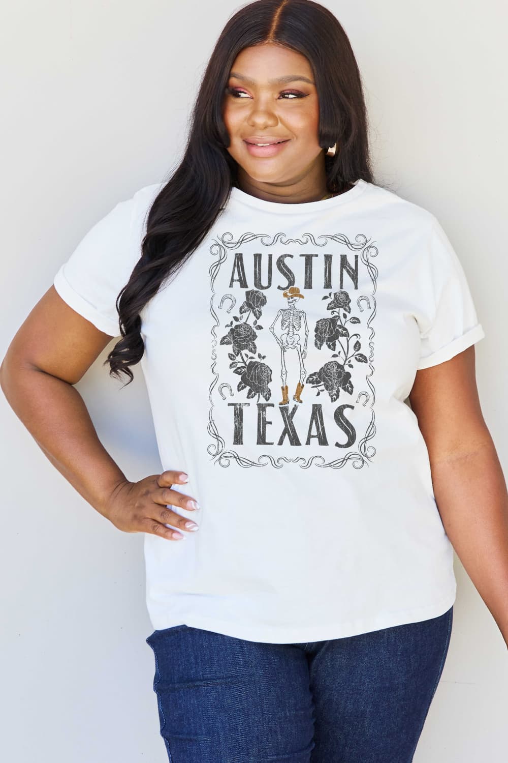 Simply Love Full Size AUSTIN  TEXAS Graphic Cotton T-Shirt BLUE ZONE PLANET