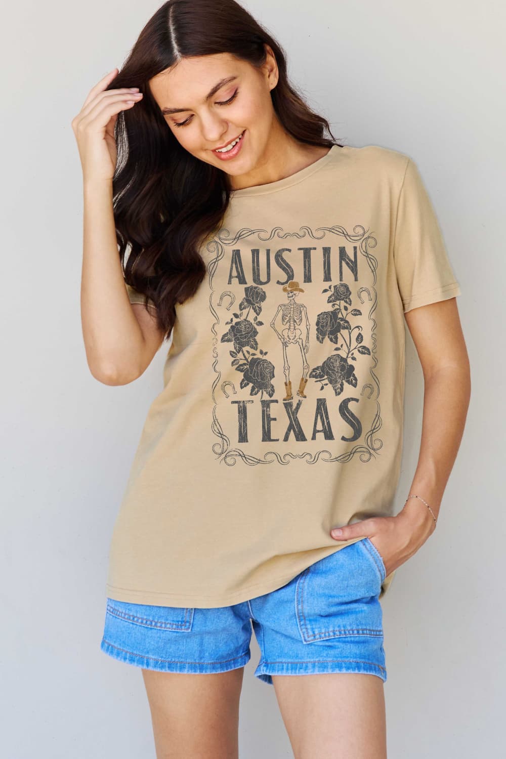 Simply Love Full Size AUSTIN  TEXAS Graphic Cotton T-Shirt BLUE ZONE PLANET