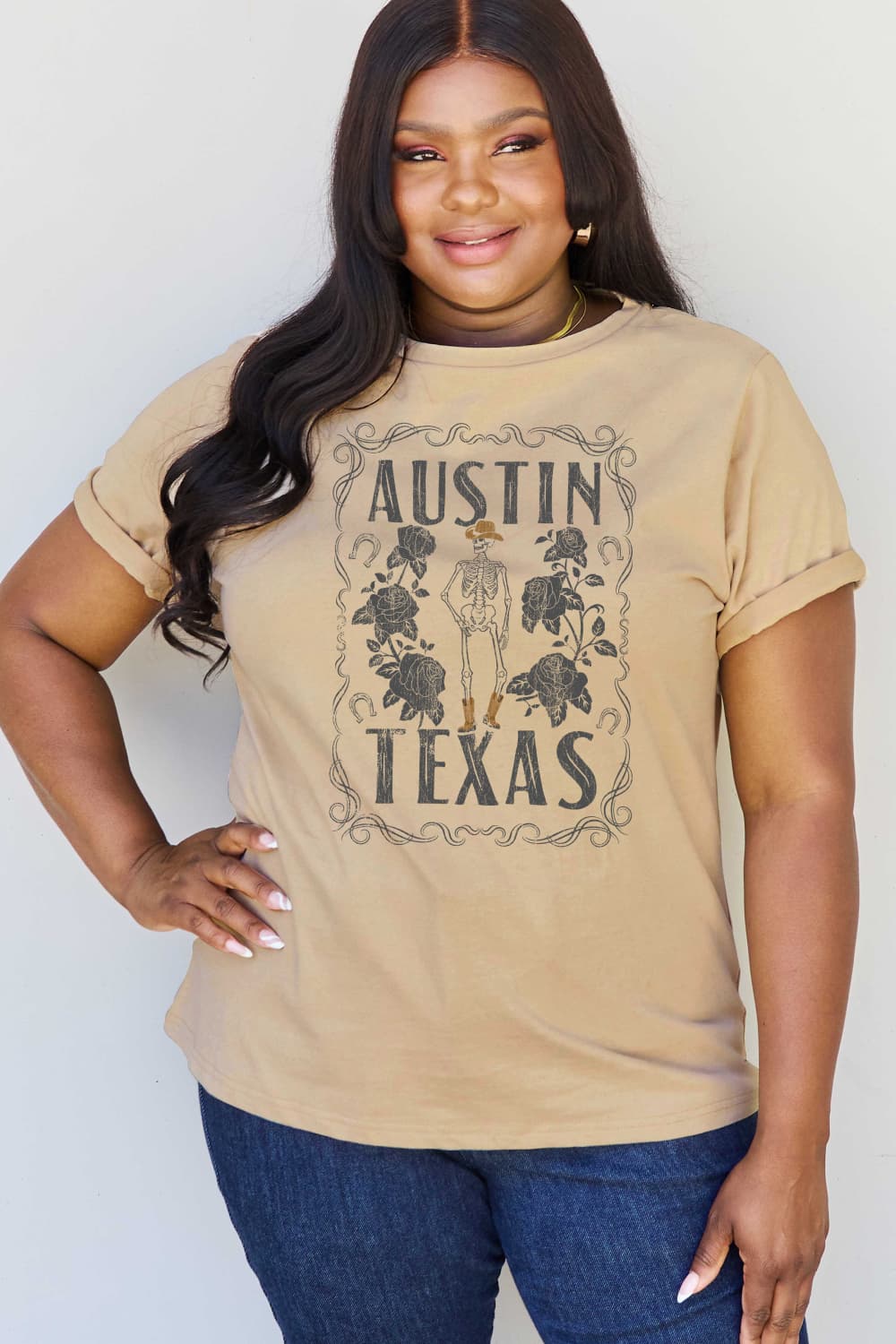 Simply Love Full Size AUSTIN  TEXAS Graphic Cotton T-Shirt BLUE ZONE PLANET