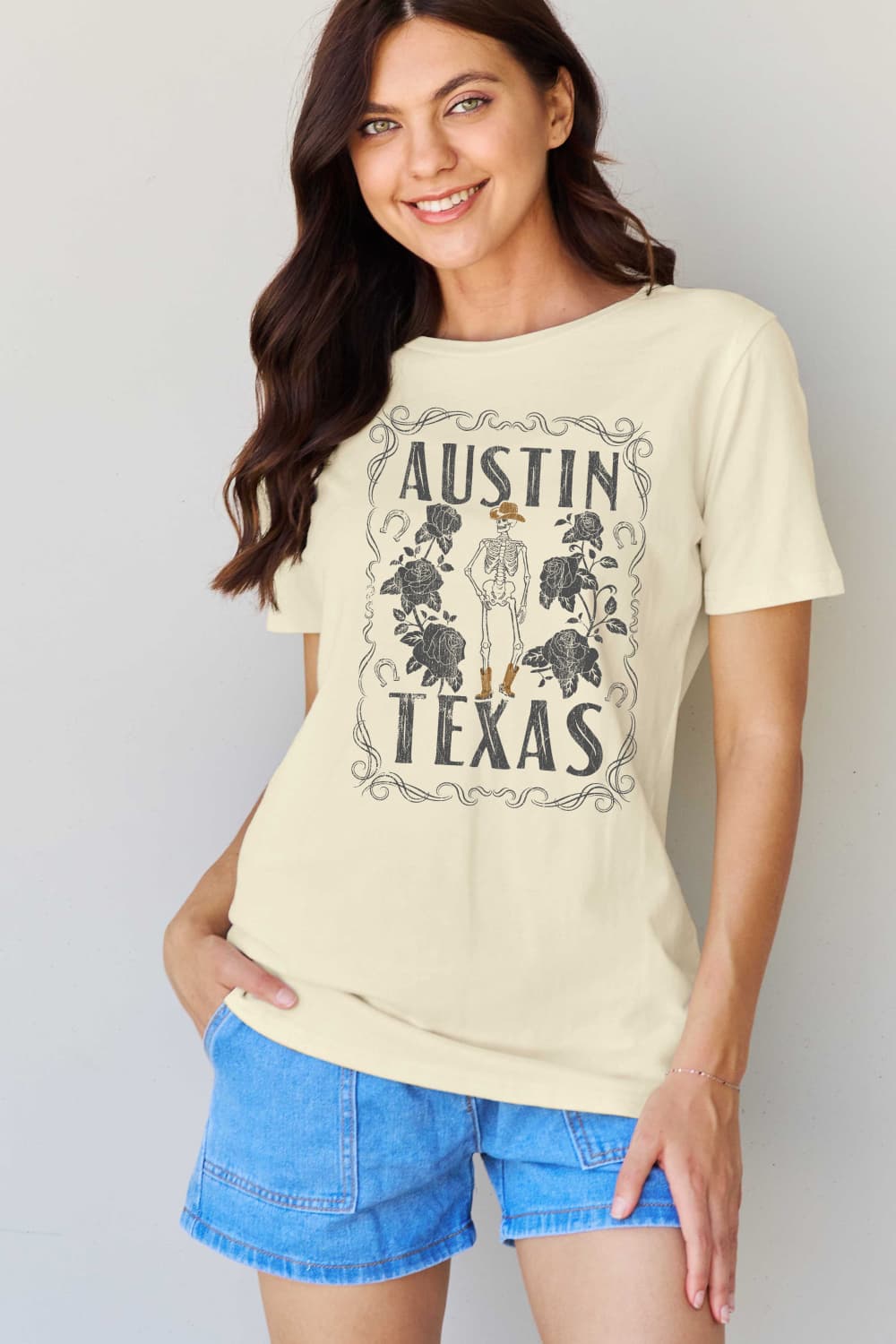 Simply Love Full Size AUSTIN  TEXAS Graphic Cotton T-Shirt BLUE ZONE PLANET