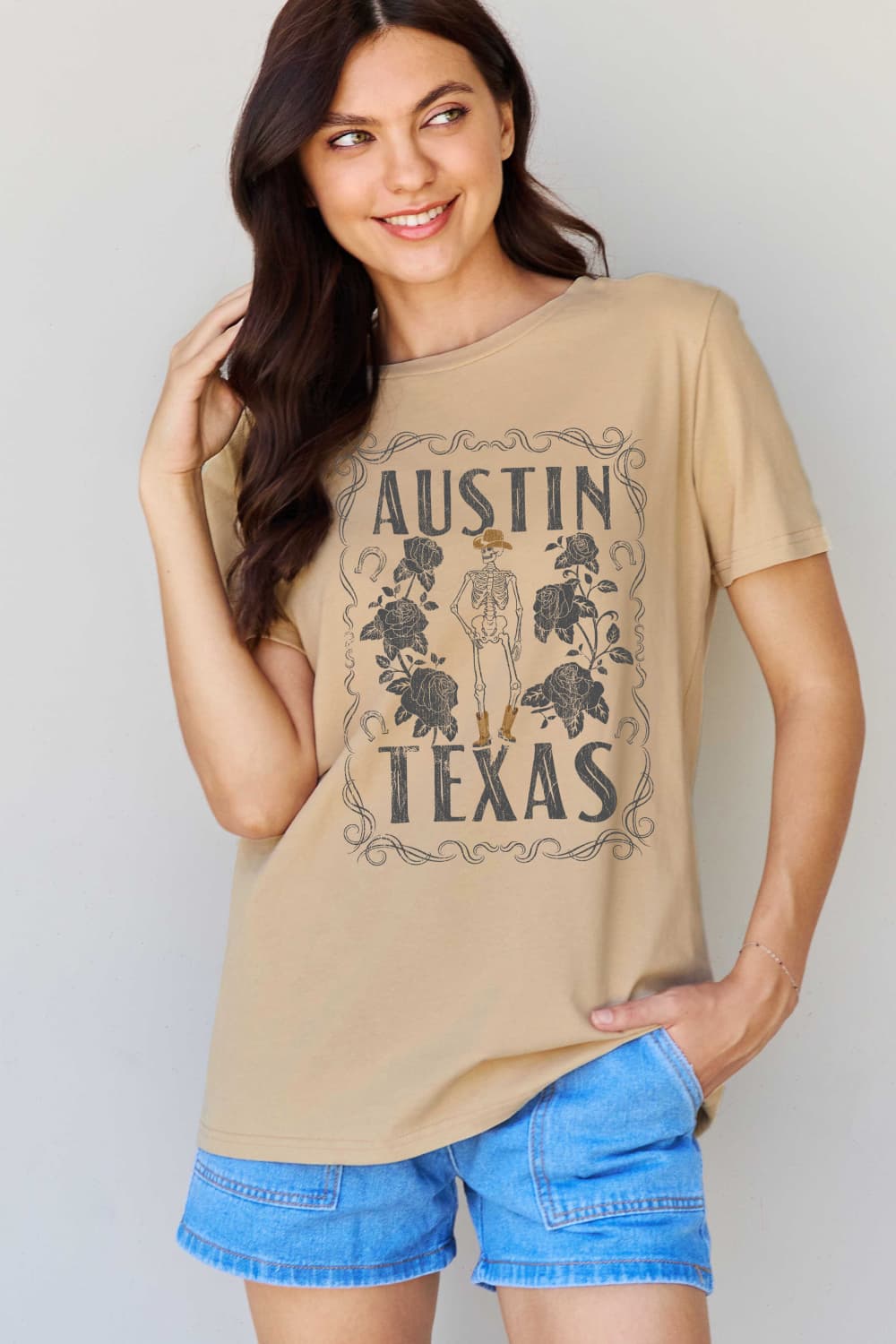 Simply Love Full Size AUSTIN  TEXAS Graphic Cotton T-Shirt BLUE ZONE PLANET