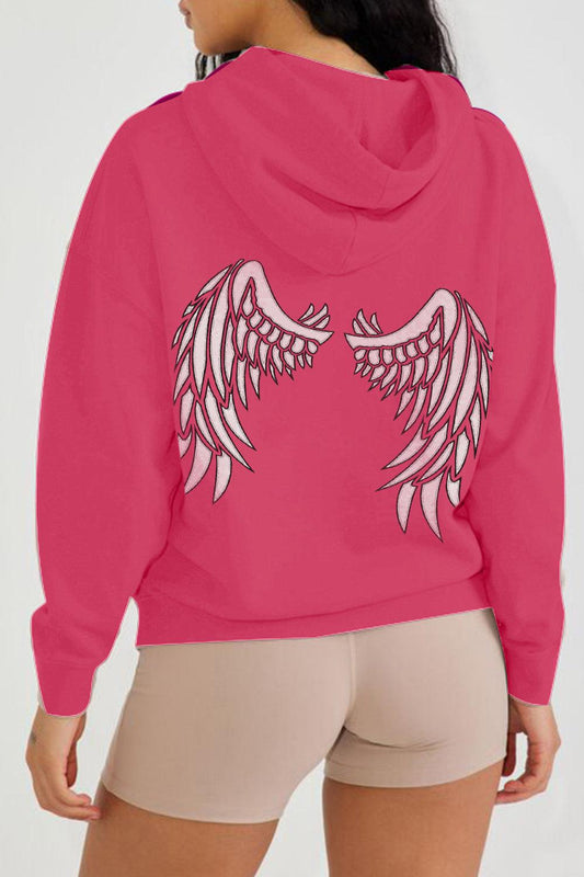 Simply Love Full Size Angle Wings Graphic Hoodie BLUE ZONE PLANET