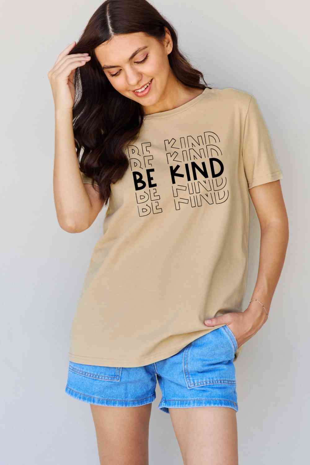 Simply Love Full Size BE KIND Graphic T-Shirt BLUE ZONE PLANET