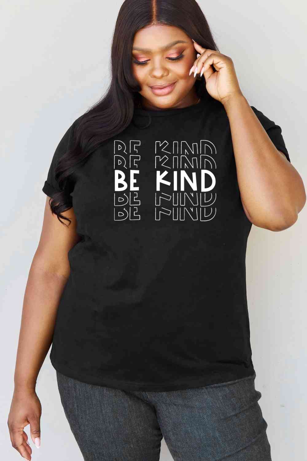 Simply Love Full Size BE KIND Graphic T-Shirt BLUE ZONE PLANET