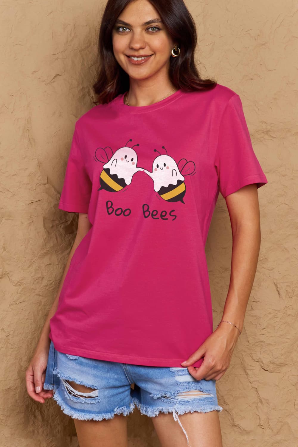 Simply Love Full Size BOO BEES Graphic Cotton T-Shirt BLUE ZONE PLANET