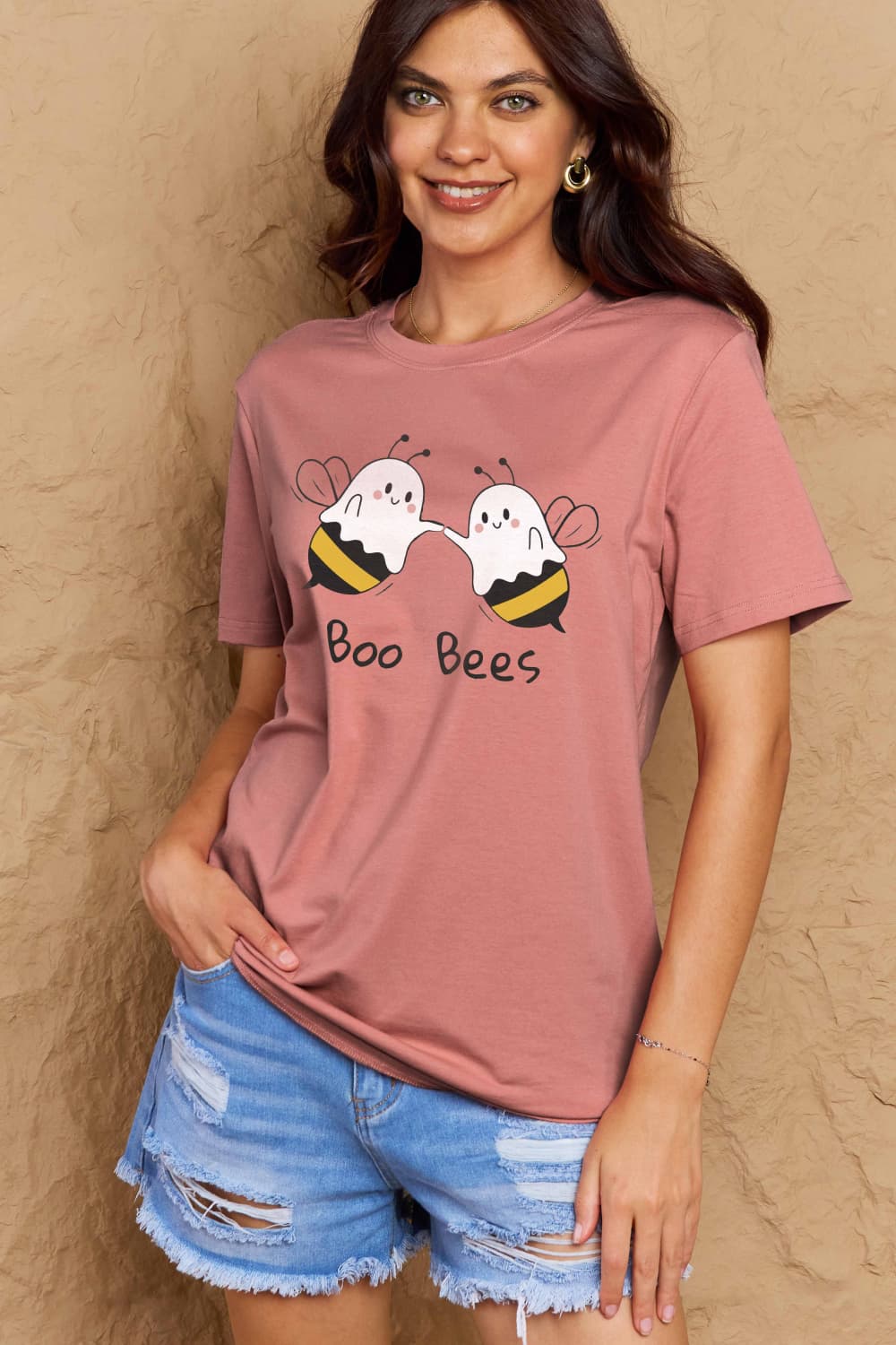 Simply Love Full Size BOO BEES Graphic Cotton T-Shirt BLUE ZONE PLANET