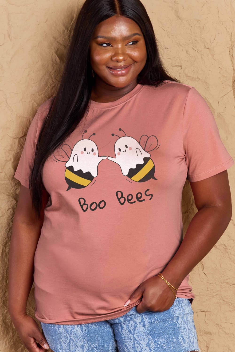 Simply Love Full Size BOO BEES Graphic Cotton T-Shirt BLUE ZONE PLANET