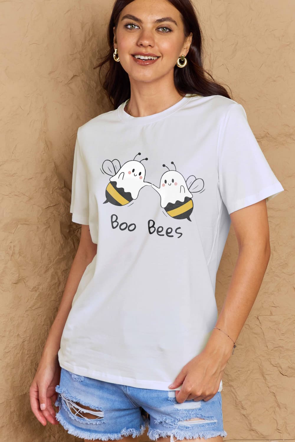 Simply Love Full Size BOO BEES Graphic Cotton T-Shirt BLUE ZONE PLANET