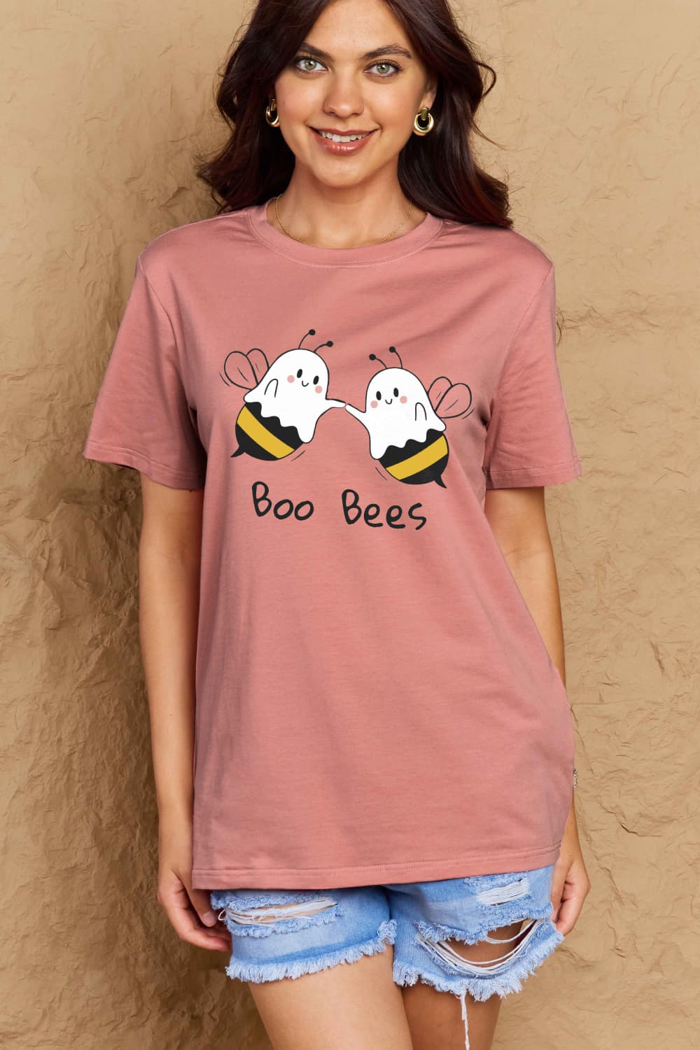 Simply Love Full Size BOO BEES Graphic Cotton T-Shirt BLUE ZONE PLANET