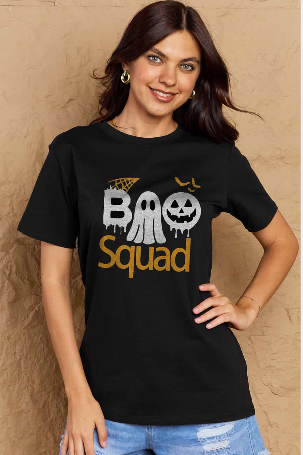 Simply Love Full Size BOO SQUAD Graphic Cotton Tee BLUE ZONE PLANET