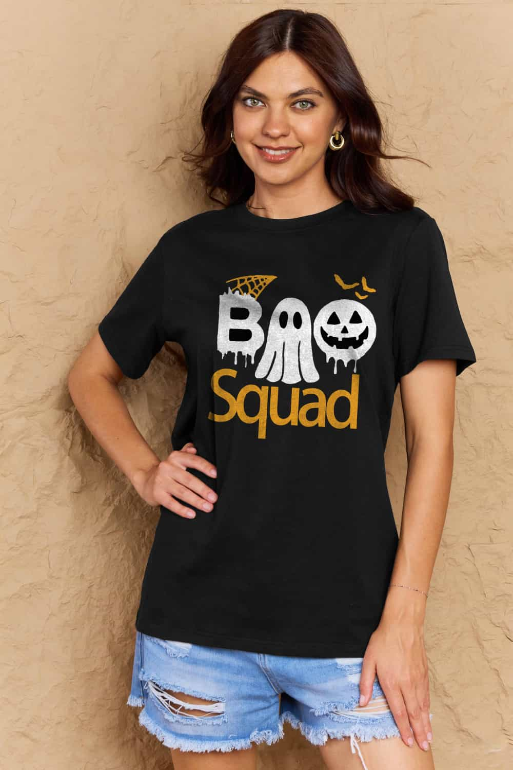 Simply Love Full Size BOO SQUAD Graphic Cotton Tee BLUE ZONE PLANET