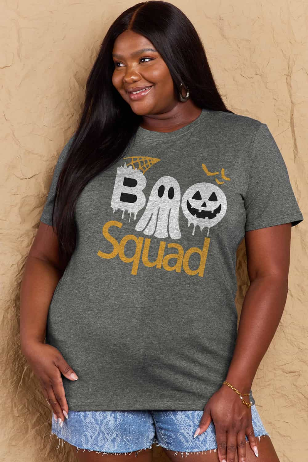 Simply Love Full Size BOO SQUAD Graphic Cotton Tee BLUE ZONE PLANET