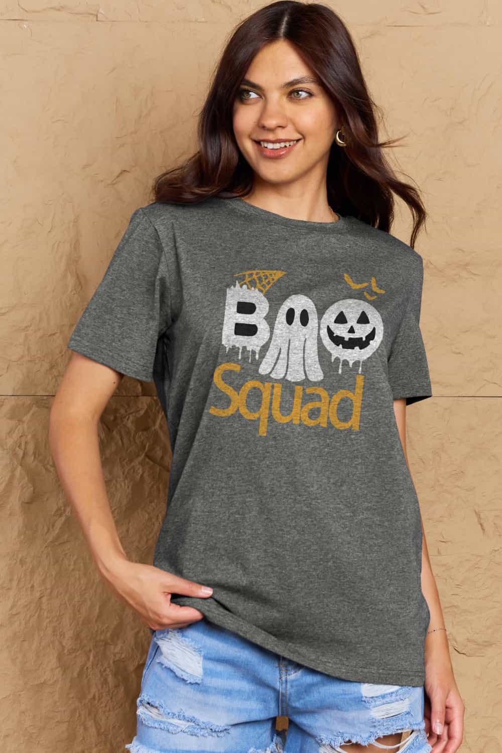 Simply Love Full Size BOO SQUAD Graphic Cotton Tee BLUE ZONE PLANET