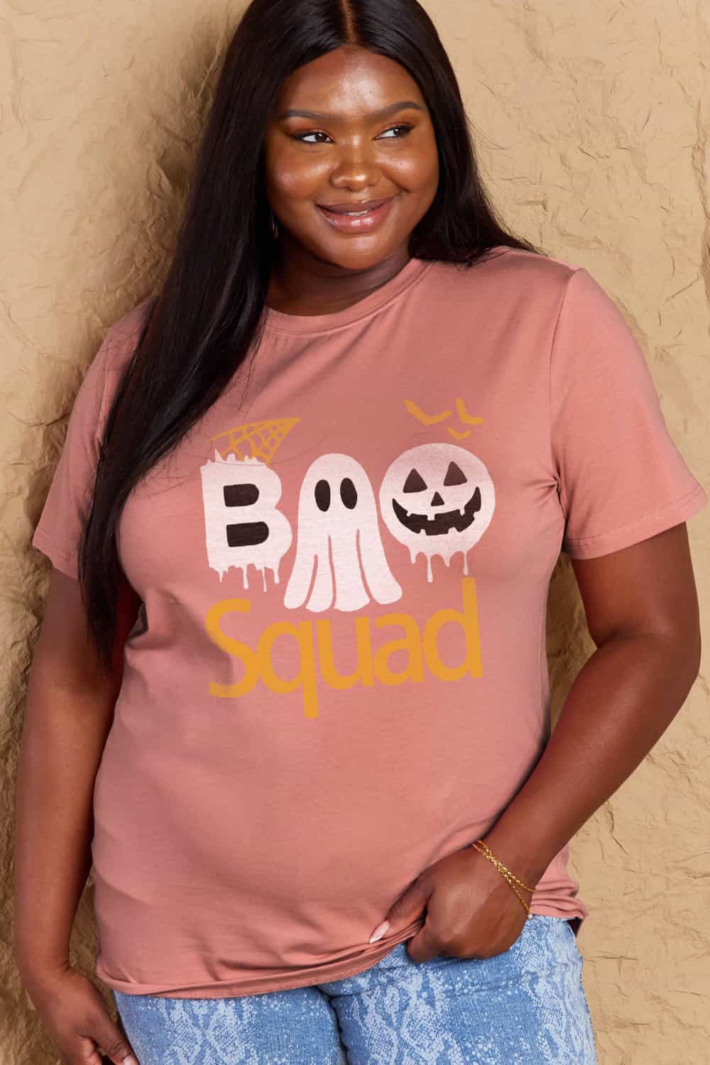 Simply Love Full Size BOO SQUAD Graphic Cotton Tee BLUE ZONE PLANET