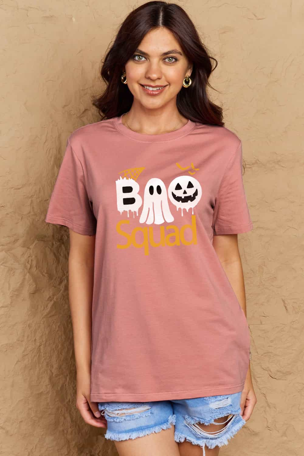 Simply Love Full Size BOO SQUAD Graphic Cotton Tee BLUE ZONE PLANET