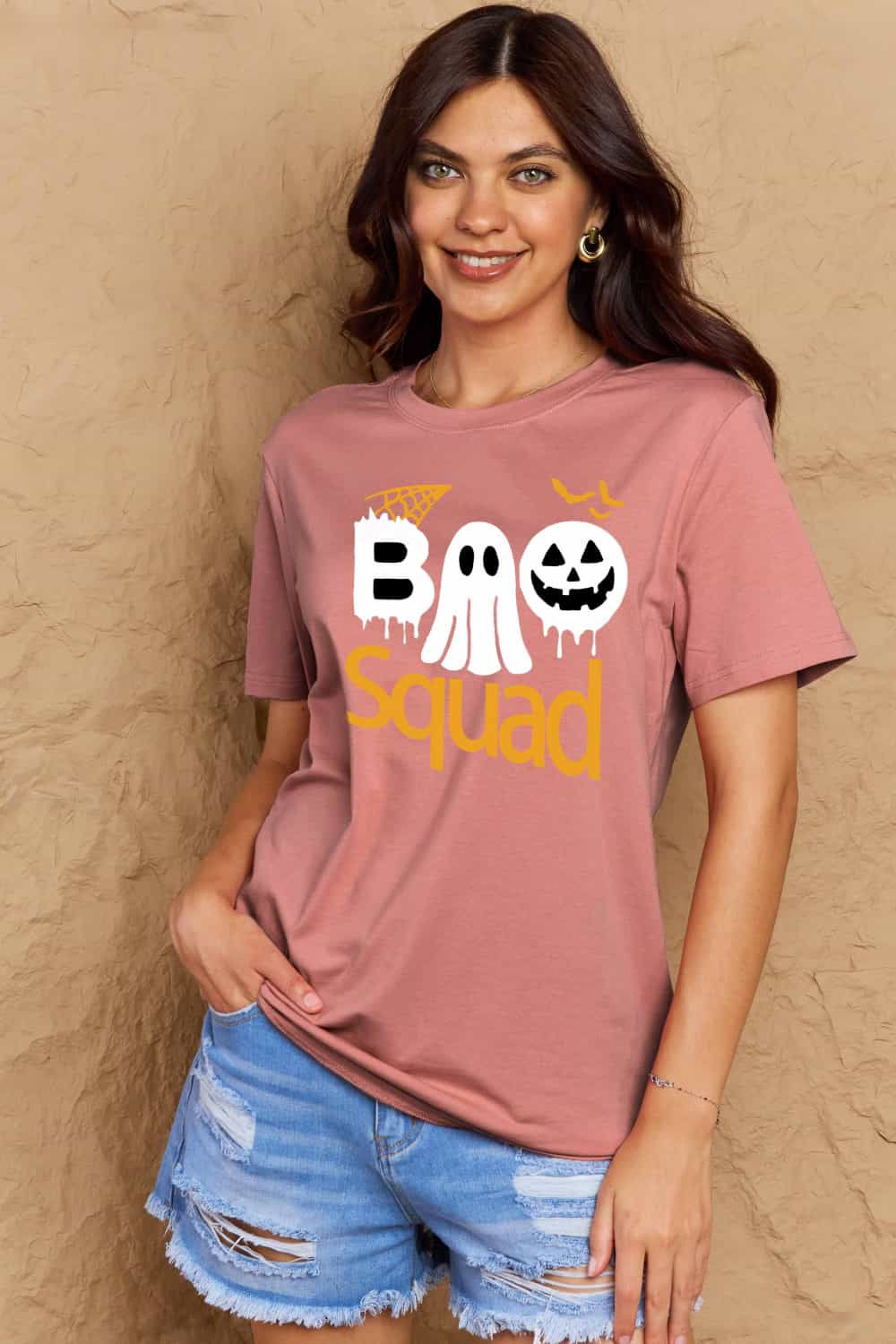 Simply Love Full Size BOO SQUAD Graphic Cotton Tee BLUE ZONE PLANET