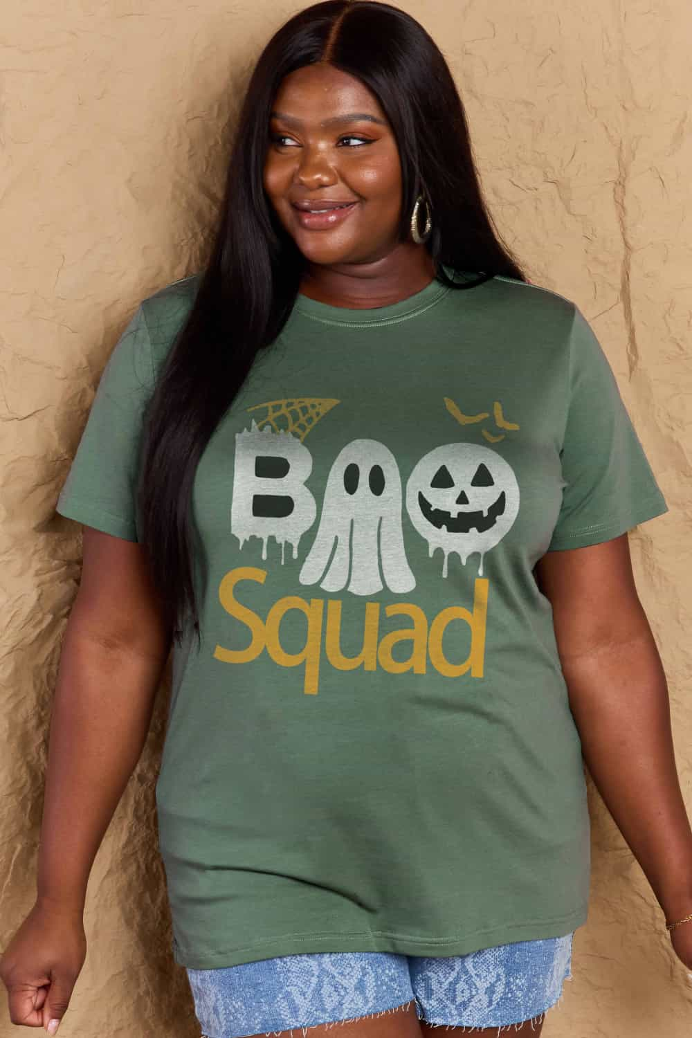 Simply Love Full Size BOO SQUAD Graphic Cotton Tee BLUE ZONE PLANET