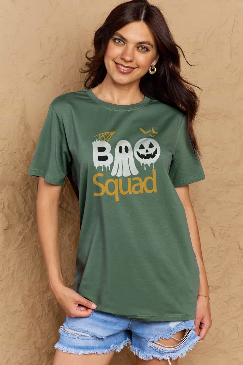 Simply Love Full Size BOO SQUAD Graphic Cotton Tee BLUE ZONE PLANET