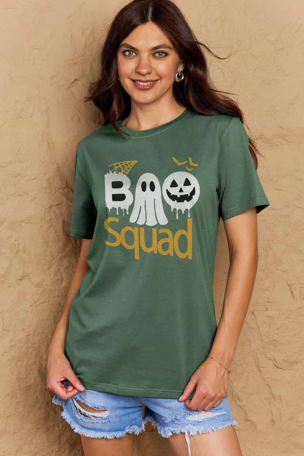 Simply Love Full Size BOO SQUAD Graphic Cotton Tee BLUE ZONE PLANET