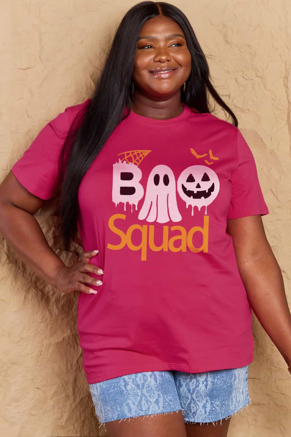 Simply Love Full Size BOO SQUAD Graphic Cotton Tee BLUE ZONE PLANET