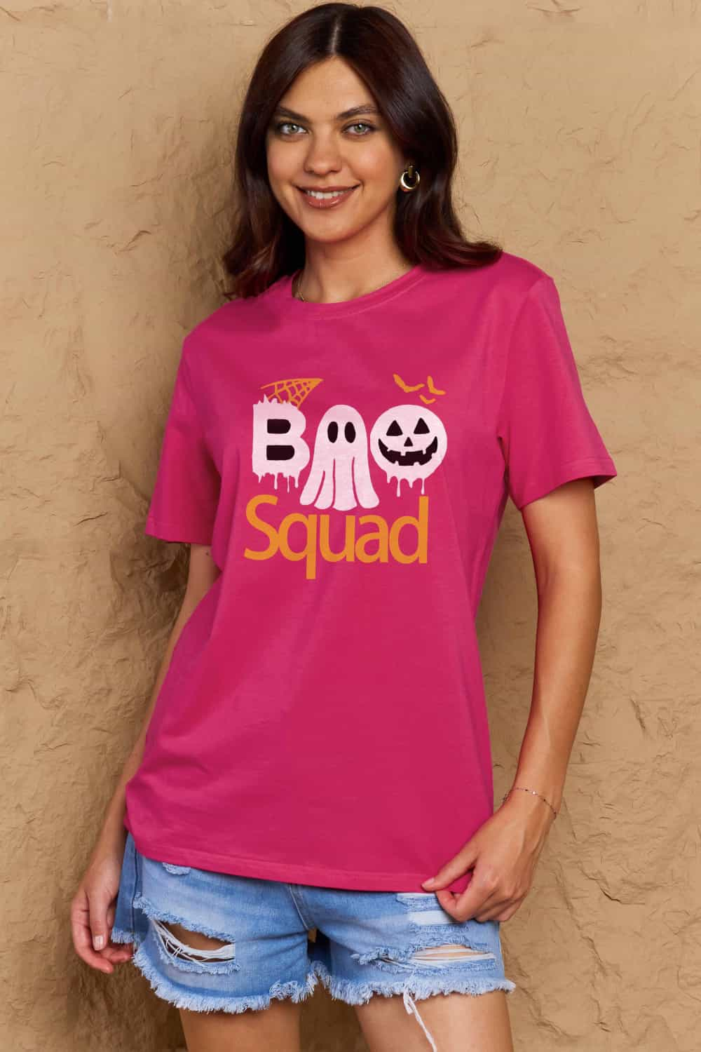 Simply Love Full Size BOO SQUAD Graphic Cotton Tee BLUE ZONE PLANET