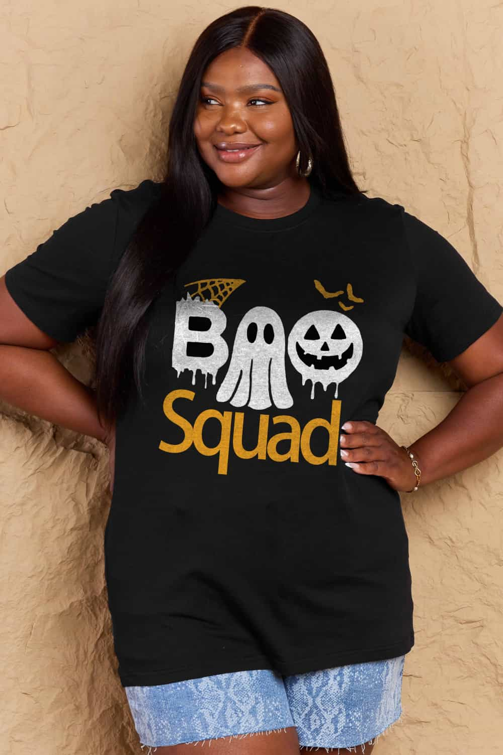 Simply Love Full Size BOO SQUAD Graphic Cotton Tee BLUE ZONE PLANET