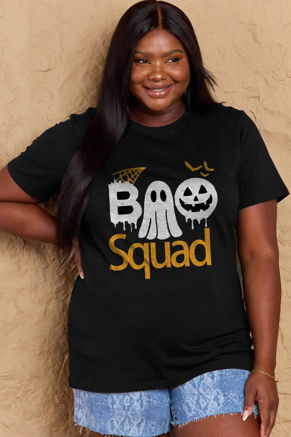 Simply Love Full Size BOO SQUAD Graphic Cotton Tee BLUE ZONE PLANET