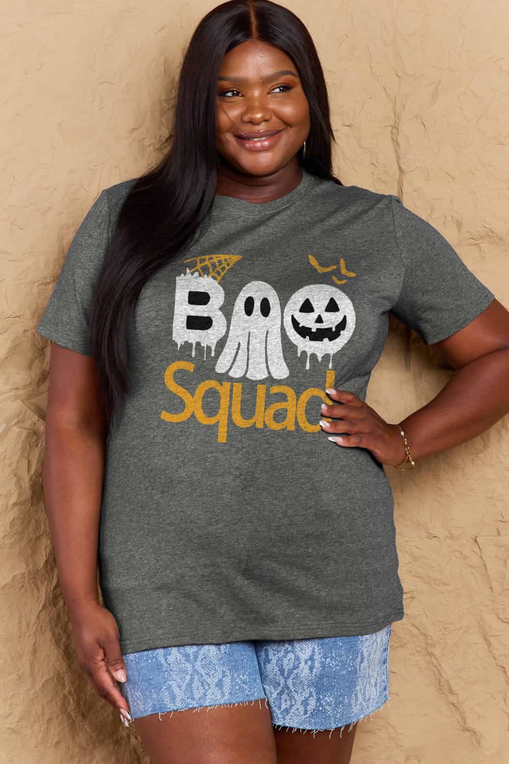 Simply Love Full Size BOO SQUAD Graphic Cotton Tee BLUE ZONE PLANET