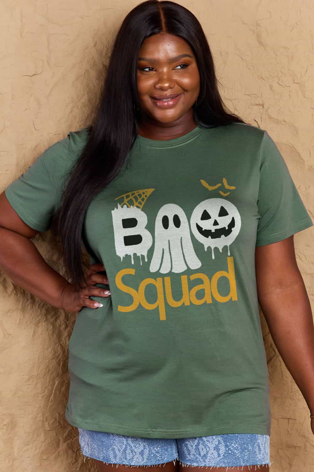 Simply Love Full Size BOO SQUAD Graphic Cotton Tee BLUE ZONE PLANET