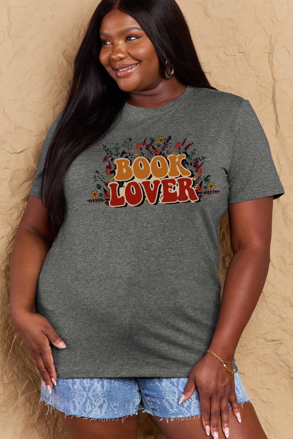 Simply Love Full Size BOOK LOVER Graphic Cotton Tee BLUE ZONE PLANET