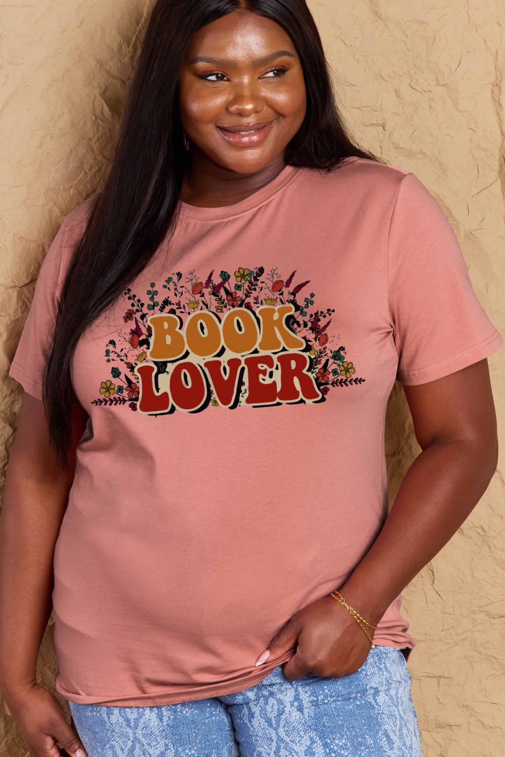 Simply Love Full Size BOOK LOVER Graphic Cotton Tee BLUE ZONE PLANET